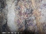 Pinturas rupestres de la Cueva Secreta Grupo III. Pinturas a la derecha del antropomorfo cruciforme