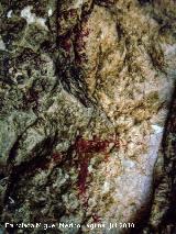 Pinturas rupestres de la Cueva Secreta Grupo III. Pinturas sobre el antropomorfo