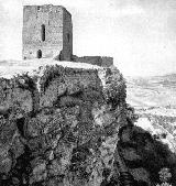 La Mota. Torre Mocha. Foto antigua. A la derecha de la Torre del Homenaje se aprecia la Torre Mocha