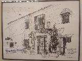 Casera del Conde. Dibujo de Luis Berges en el Hotel Abba de Granada