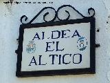 Aldea El Altico. Placa