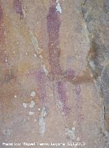 Pinturas rupestres de la Cueva del Plato grupo II. Tridente