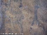 Pinturas rupestres de la Cueva del Plato grupo III. Zooformos y antropomorfo