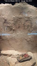 Pinturas rupestres de la Cueva de los Murcilagos. Reproduccin de las pinturas rupestres en el Ecomuseo