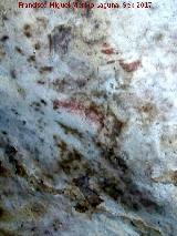 Pinturas rupestres de la Cueva de los Murcilagos. Restos de pintura roja