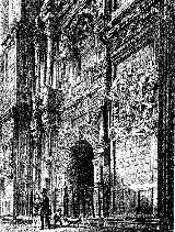 Catedral de Granada. Puerta del Perdn. Dibujo de F. J. Parcerisa 1850