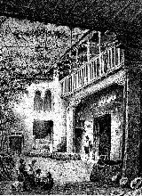 Albaicn. Casa rabe en el Albaicn. Dibujo de F. J. Parcerisa 1850