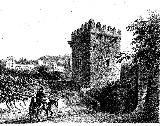 Alhambra. Torre de los Picos. Dibujo de F. J. Parcerisa 1850