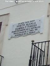 Casa de D. Niceto Alcal-Zamora. Placa