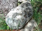 Necrpolis megaltica de Pea de los Gitanos. Piedra con hendiduras