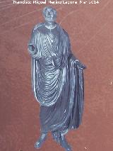 Historia de Par. Togado de Periate escultura de bronce del siglo III. Museo arqueolgico de Granada