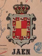 Provincia de Jaén. Escudo en un mapa 1901