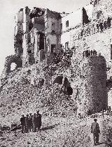 Alczar de Toledo. Aspecto del ala sur del alczar de Toledo, 30 septiembre 1936