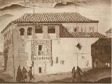 Sinagoga del Trnsito. Dibujo del siglo XVIII de la sinagoga original