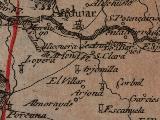 Aldea Los Villares. Mapa 1799. Mal ubicado