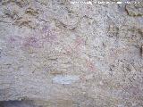 Pinturas rupestres de la Caada de la Corcuela. Manchas bajas desvadas de color rojo