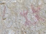 Pinturas rupestres de la Caada de la Corcuela. Barra y antropomorfos