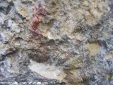 Pinturas rupestres de la Caada de la Corcuela. Manchas de color rojo