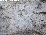 Pinturas rupestres de la Caada de la Corcuela. Lneas finas de color rojo