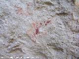 Pinturas rupestres de la Caada de la Corcuela. Manchas bajas de color rojo