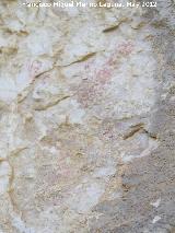 Pinturas rupestres de la Caada de la Corcuela. Antropomorfo arriba a la izquierda