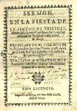 Historia de Baeza. Sermn en la Santsima Trinidad 1642
