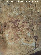 Pinturas rupestres de la Pea del Gorrin VI. Posible zooformo y manchas