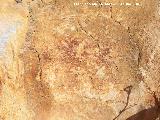 Pinturas rupestres de la Pea del Gorrin VI. Posible zooformo y manchas