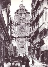 Catedral de Valencia. Puerta de los Hierros. Desde la calle de Zaragoza (hacia 1900)