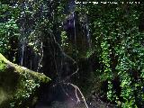 Cueva de Cuadros. Cascada del agua sobrante del Molino del Batn