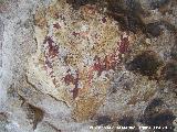 Pinturas rupestres de la Cueva del Contadero. Color rojo oscuro