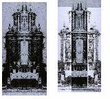 Iglesia de San Pedro Apstol. Altares laterales foto antigua