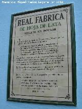 Real Fbrica de Hojalata San Miguel. Placa