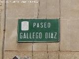 Paseo Gallego Daz. Placa