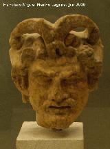 Oppidum Torrebenzal. Dios Pan en mrmol tallado siglos I-II. Museo Arqueolgico Provincial