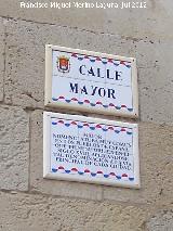 Calle Mayor. Placa