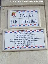 Calle San Pascual. Placa