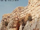 Castillo de Abrehuy. Hiladas de ladrillo macizo con mampostería regular