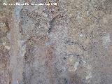 Petroglifos rupestres de El Toril. Crculos del abrigo izquierdo formando una figura similar a la del abrigo grande derecho