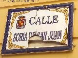 Calle Soria de San Juan. Placa