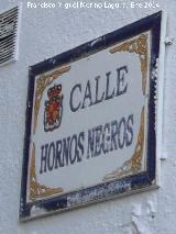 Calle Hornos Negros. Placa