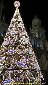 Catedral de Jaén. Fachada. Iluminación navideña