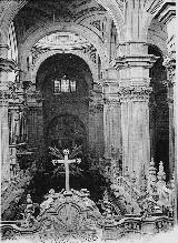 Catedral de Jaén. Interior. Foto antigua. Foto hijo E. Sanchez. Alcázar Fot.