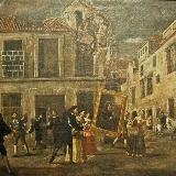Historia de Sevilla. Terremoto detenido por la intercesin de la imagen de San Francisco de Padua. Luis Valdes 1700-10