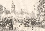 Historia de Sevilla. Dibujo 1838. Entrada de Jos Bonaparte
