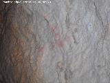 Pinturas rupestres de la Cueva de Golliat. Manchas de color rojo