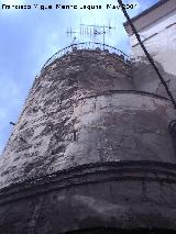 Muralla de Jan. Torren cilndrico del Portillo de San Sebastin. Parte trasera del torren donde saldra el Portillo de San Sebastin