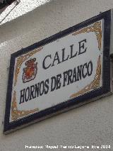 Calle Hornos de Franco. Placa