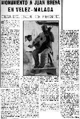 Monumento a Juan Breva. Prensa de 1937