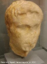 Historia de Jan. Jan Romano. Cabeza masculina romana siglo II aC. Calle Cuatro Torres. Museo Provincial de Jan